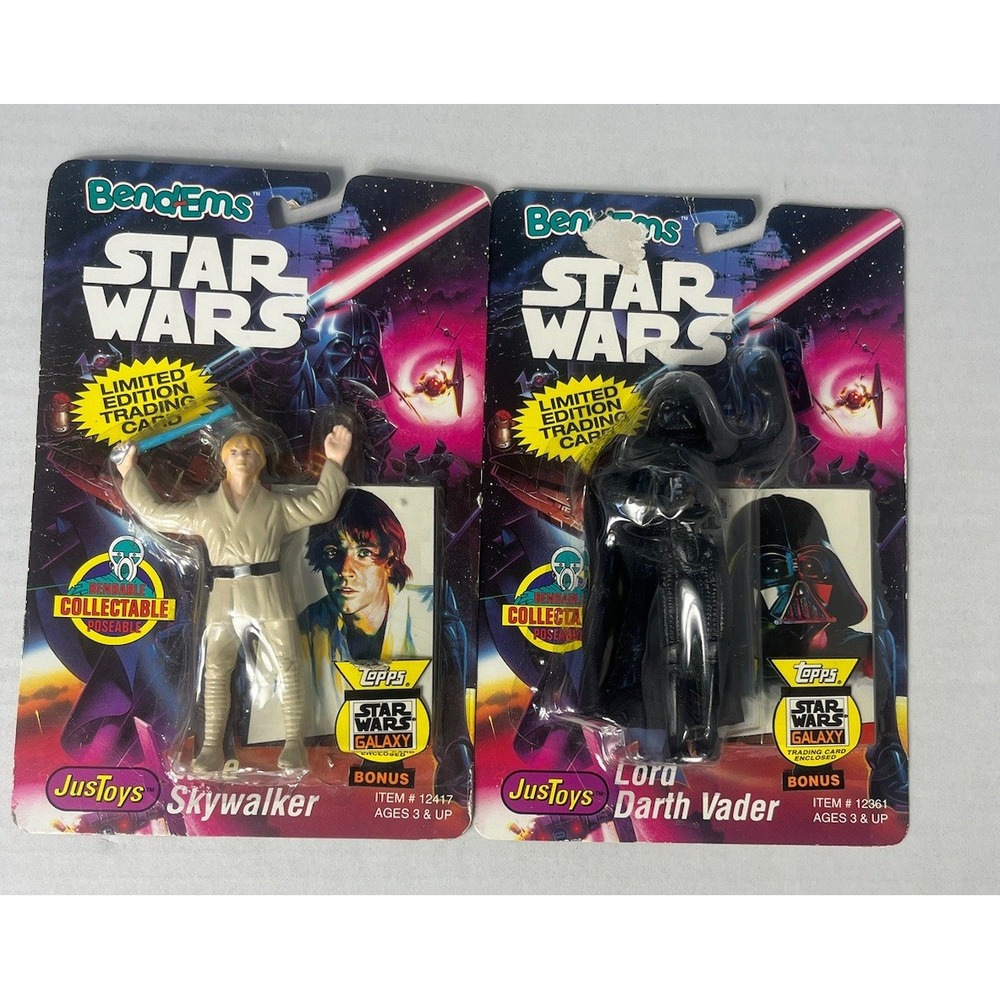 Vintage Star Wars Lot of 2 Bend Ems Action Figures Kenner JusToys 1993 New